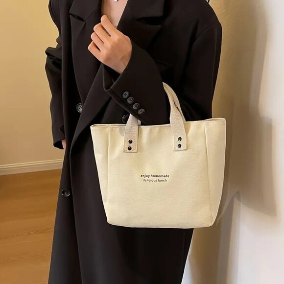 NWT - Small Canvas Tote Bag with Handles (SKU #0470) - Picture 3 of 3